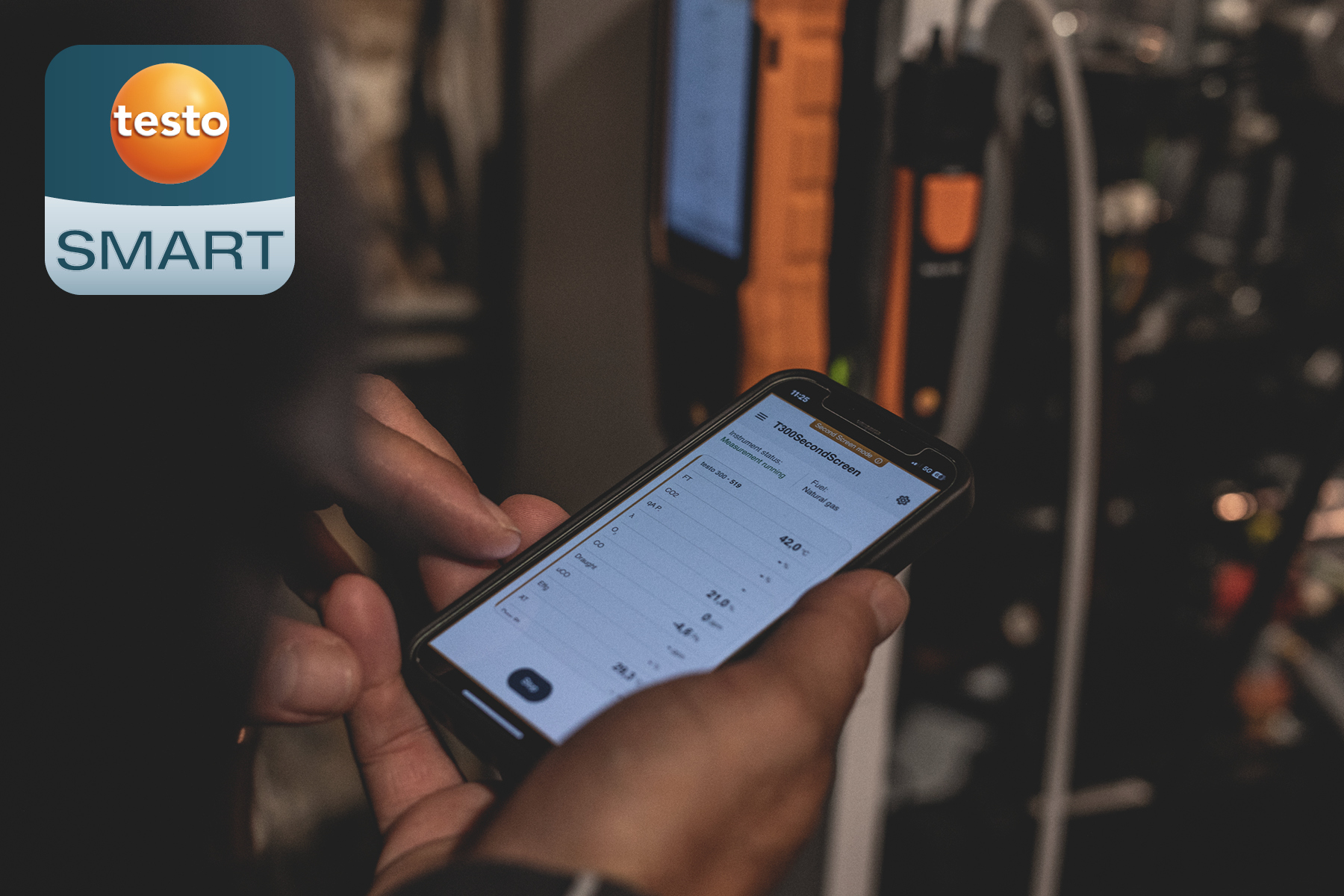 testo Smart app med testo 300
